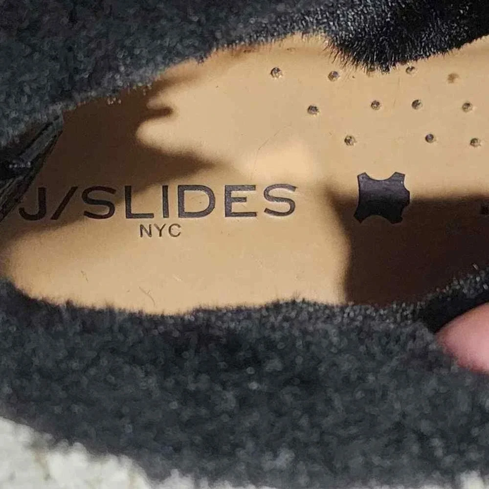J/Slides black suede‎ and fur ankle boots size 10 new!!